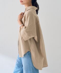 Rouge vif la cle / ルージュ・ヴィフ ラクレ シャツ・ブラウス | 麻混変形フォルムシャツ