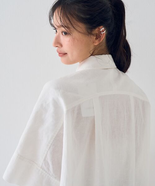 Rouge vif la cle / ルージュ・ヴィフ ラクレ シャツ・ブラウス | 麻混変形フォルムシャツ | 詳細13