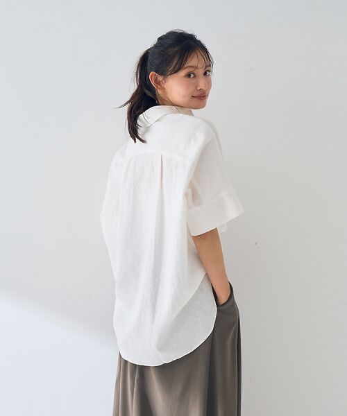 Rouge vif la cle / ルージュ・ヴィフ ラクレ シャツ・ブラウス | 麻混変形フォルムシャツ | 詳細3