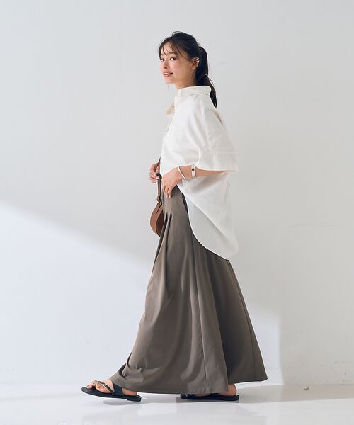 Rouge vif la cle / ルージュ・ヴィフ ラクレ シャツ・ブラウス | 麻混変形フォルムシャツ | 詳細5