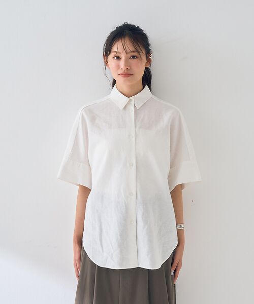 Rouge vif la cle / ルージュ・ヴィフ ラクレ シャツ・ブラウス | 麻混変形フォルムシャツ | 詳細6