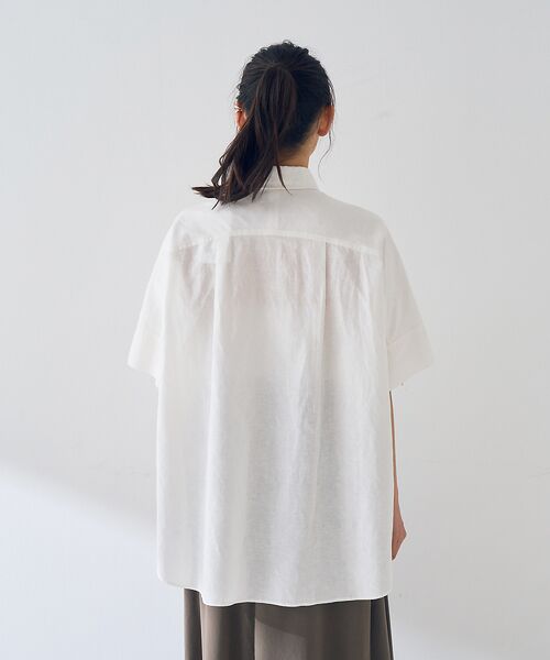 Rouge vif la cle / ルージュ・ヴィフ ラクレ シャツ・ブラウス | 麻混変形フォルムシャツ | 詳細8