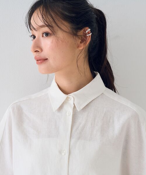 Rouge vif la cle / ルージュ・ヴィフ ラクレ シャツ・ブラウス | 麻混変形フォルムシャツ | 詳細9