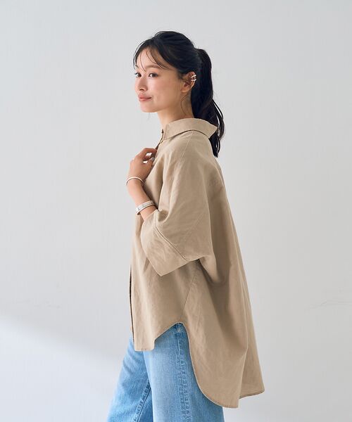 Rouge vif la cle / ルージュ・ヴィフ ラクレ シャツ・ブラウス | 麻混変形フォルムシャツ | 詳細17