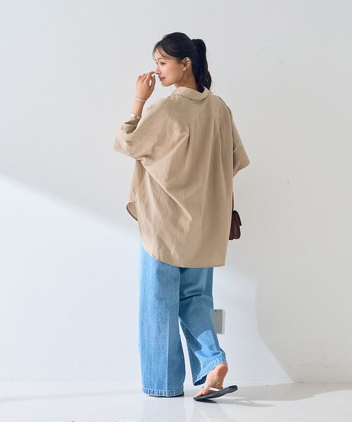 Rouge vif la cle / ルージュ・ヴィフ ラクレ シャツ・ブラウス | 麻混変形フォルムシャツ | 詳細20