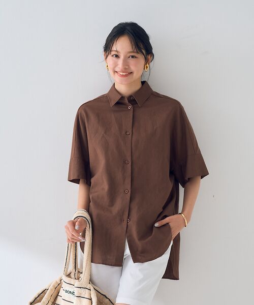 Rouge vif la cle / ルージュ・ヴィフ ラクレ シャツ・ブラウス | 麻混変形フォルムシャツ | 詳細22