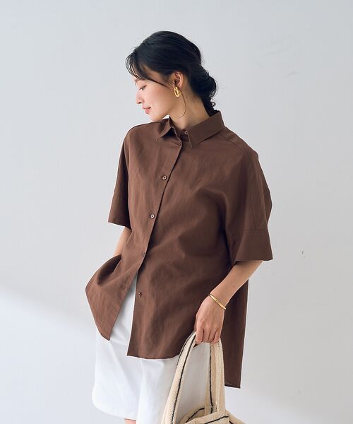 Rouge vif la cle / ルージュ・ヴィフ ラクレ シャツ・ブラウス | 麻混変形フォルムシャツ | 詳細24