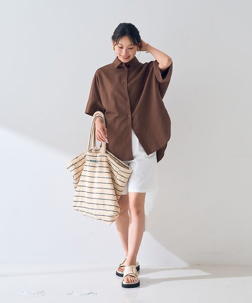 Rouge vif la cle / ルージュ・ヴィフ ラクレ シャツ・ブラウス | 麻混変形フォルムシャツ | 詳細25