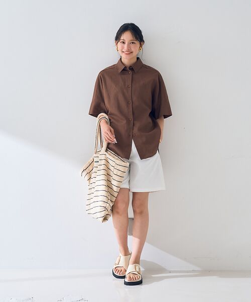 Rouge vif la cle / ルージュ・ヴィフ ラクレ シャツ・ブラウス | 麻混変形フォルムシャツ | 詳細26