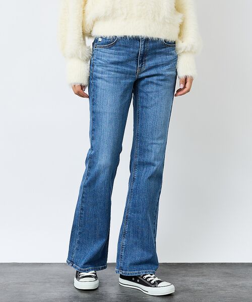 Rouge vif la cle/ルージュ・ヴィフ ラクレ 【SOMETHING / サムシング】LISA フレアデニムパンツ インディゴ 26 Rouge vif la cle/ルージュ・ヴィフ ラクレ 【SOMETHING / サムシング】LISA フレアデニムパンツ インディゴ 26