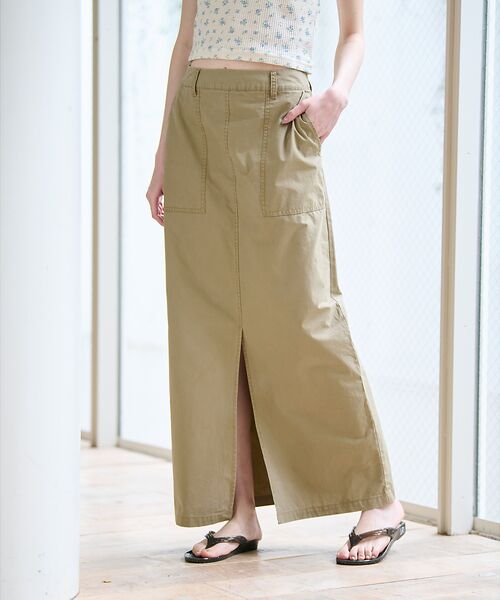 Rouge vif la cle / ルージュ・ヴィフ ラクレ ロング・マキシ丈スカート | 【MICA&DEAL/マイカアンドディール】ミリタリースカート / スリット / | 詳細1