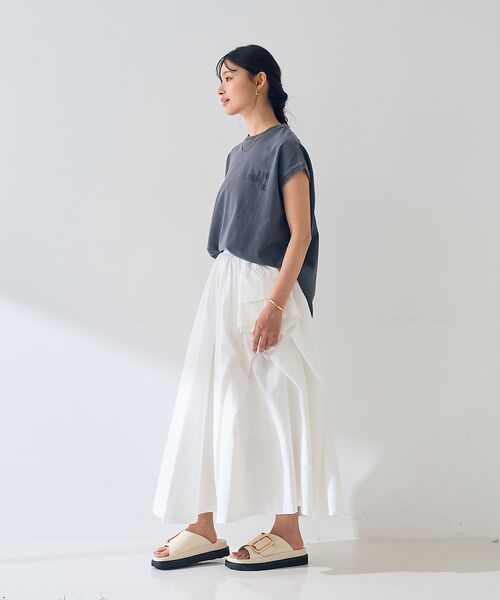 Rouge vif la cle / ルージュ・ヴィフ ラクレ ロング・マキシ丈スカート | ギャザーサイドデザイン ロングスカート | 詳細10