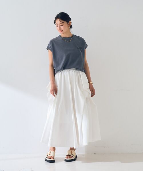 Rouge vif la cle / ルージュ・ヴィフ ラクレ ロング・マキシ丈スカート | ギャザーサイドデザイン ロングスカート | 詳細6