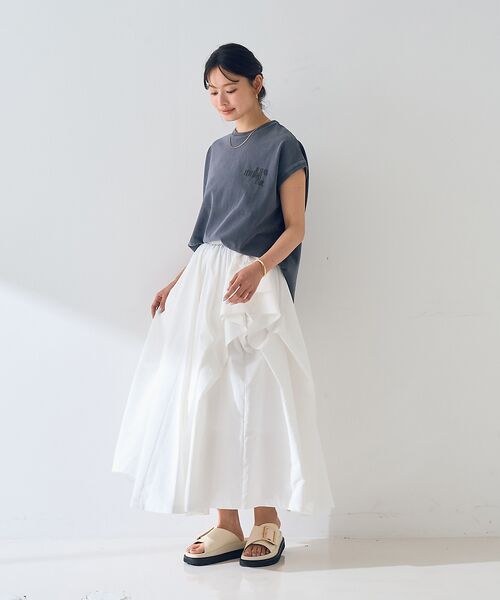 Rouge vif la cle / ルージュ・ヴィフ ラクレ ロング・マキシ丈スカート | ギャザーサイドデザイン ロングスカート | 詳細7