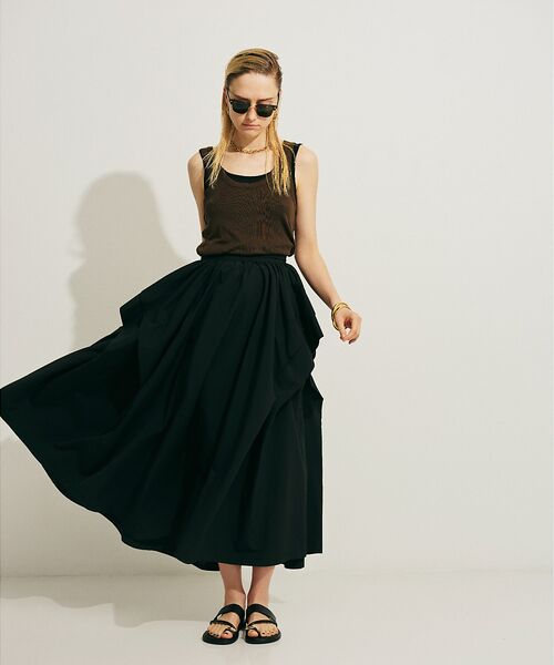 Rouge vif la cle / ルージュ・ヴィフ ラクレ ロング・マキシ丈スカート | ギャザーサイドデザイン ロングスカート | 詳細19