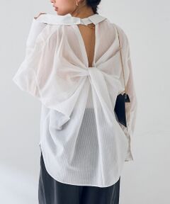 レディース　トップス　ホワイト　S 新品 OTONA トップス シャツ ブラウス レディース ホワイト 春夏 7分