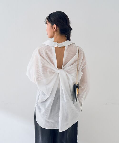 Rouge vif la cle / ルージュ・ヴィフ ラクレ シャツ・ブラウス | 【新色登場！】バックツイストピンストシャツ | 詳細1