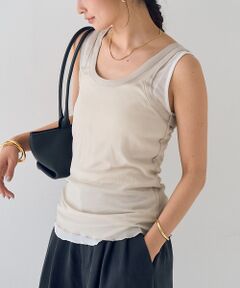 Rouge vif la cle / ルージュ・ヴィフ ラクレ キャミソール・チューブトップ | 【2枚セット】レイヤードカットタンクトップ