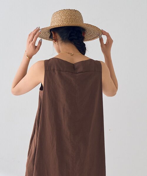 Rouge vif la cle / ルージュ・ヴィフ ラクレ ワンピース | 麻混ノースリーブ 後ろタックワンピース | 詳細10