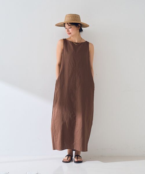 Rouge vif la cle / ルージュ・ヴィフ ラクレ ワンピース | 麻混ノースリーブ 後ろタックワンピース | 詳細2