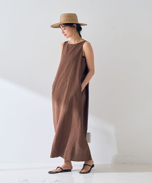 Rouge vif la cle / ルージュ・ヴィフ ラクレ ワンピース | 麻混ノースリーブ 後ろタックワンピース | 詳細5