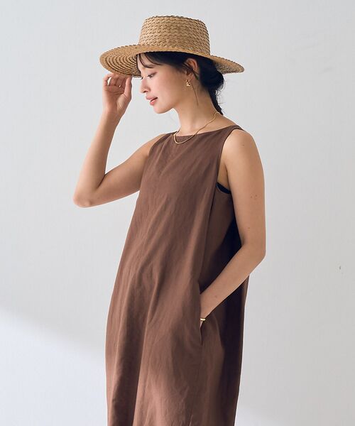 Rouge vif la cle / ルージュ・ヴィフ ラクレ ワンピース | 麻混ノースリーブ 後ろタックワンピース | 詳細9