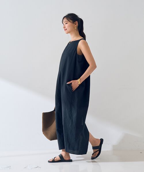 Rouge vif la cle / ルージュ・ヴィフ ラクレ ワンピース | 麻混ノースリーブ 後ろタックワンピース | 詳細14