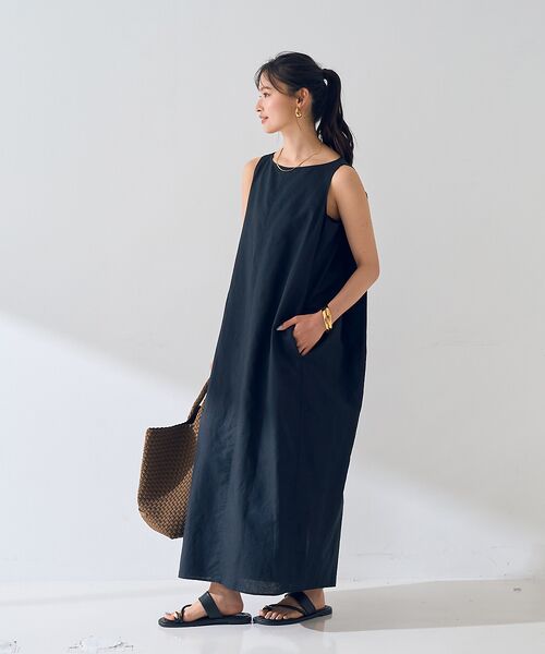 Rouge vif la cle / ルージュ・ヴィフ ラクレ ワンピース | 麻混ノースリーブ 後ろタックワンピース | 詳細15