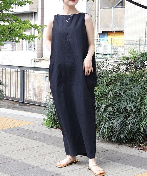 Rouge vif la cle / ルージュ・ヴィフ ラクレ ワンピース | 麻混ノースリーブ 後ろタックワンピース | 詳細19