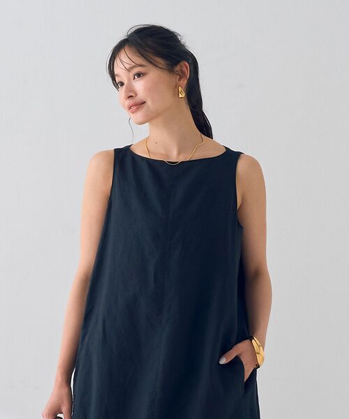 Rouge vif la cle / ルージュ・ヴィフ ラクレ ワンピース | 麻混ノースリーブ 後ろタックワンピース | 詳細20