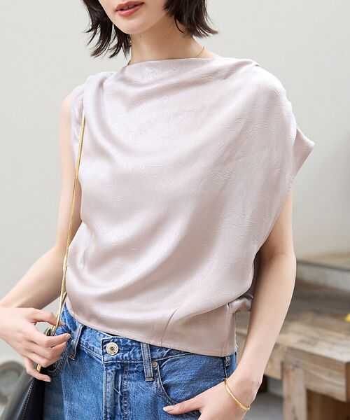 Rouge vif la cle/ルージュ・ヴィフ ラクレ 【一部店舗限定】アシメドレープブラウス グレージュ F Rouge vif la cle/ルージュ・ヴィフ ラクレ 【一部店舗限定】アシメドレープブラウス グレージュ F