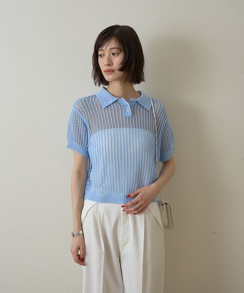 Rouge vif la cle / ルージュ・ヴィフ ラクレ ニット・セーター | 【一部店舗限定】メッシュニットポロシャツ | 詳細6