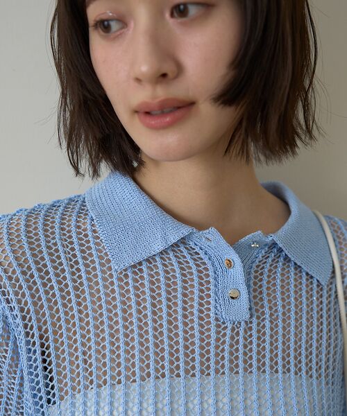 Rouge vif la cle / ルージュ・ヴィフ ラクレ ニット・セーター | 【一部店舗限定】メッシュニットポロシャツ | 詳細15