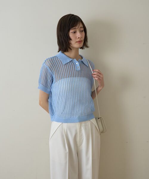 Rouge vif la cle / ルージュ・ヴィフ ラクレ ニット・セーター | 【一部店舗限定】メッシュニットポロシャツ | 詳細8