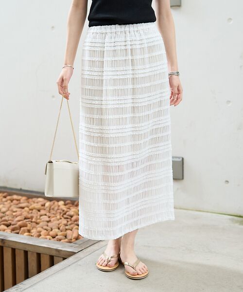 Rouge vif la cle / ルージュ・ヴィフ ラクレ ロング・マキシ丈スカート | 【一部店舗限定】シャーリングタイトスカート | 詳細11