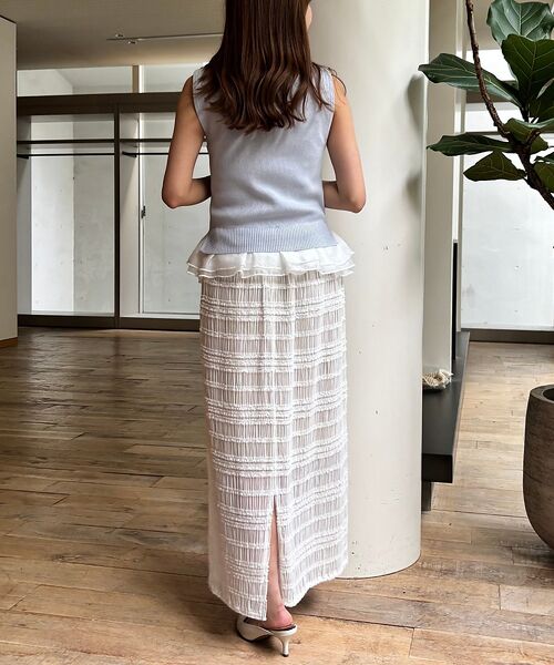 Rouge vif la cle / ルージュ・ヴィフ ラクレ ロング・マキシ丈スカート | 【一部店舗限定】シャーリングタイトスカート | 詳細3