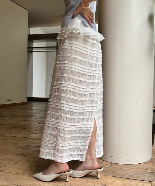 Rouge vif la cle / ルージュ・ヴィフ ラクレ ロング・マキシ丈スカート | 【一部店舗限定】シャーリングタイトスカート | 詳細4