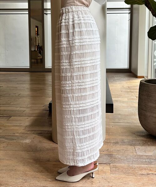 Rouge vif la cle / ルージュ・ヴィフ ラクレ ロング・マキシ丈スカート | 【一部店舗限定】シャーリングタイトスカート | 詳細6