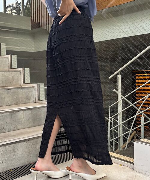 Rouge vif la cle / ルージュ・ヴィフ ラクレ ロング・マキシ丈スカート | 【一部店舗限定】シャーリングタイトスカート | 詳細22