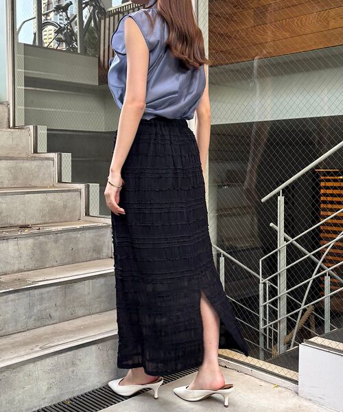 Rouge vif la cle / ルージュ・ヴィフ ラクレ ロング・マキシ丈スカート | 【一部店舗限定】シャーリングタイトスカート | 詳細23