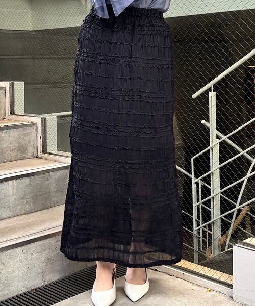 Rouge vif la cle / ルージュ・ヴィフ ラクレ ロング・マキシ丈スカート | 【一部店舗限定】シャーリングタイトスカート | 詳細24