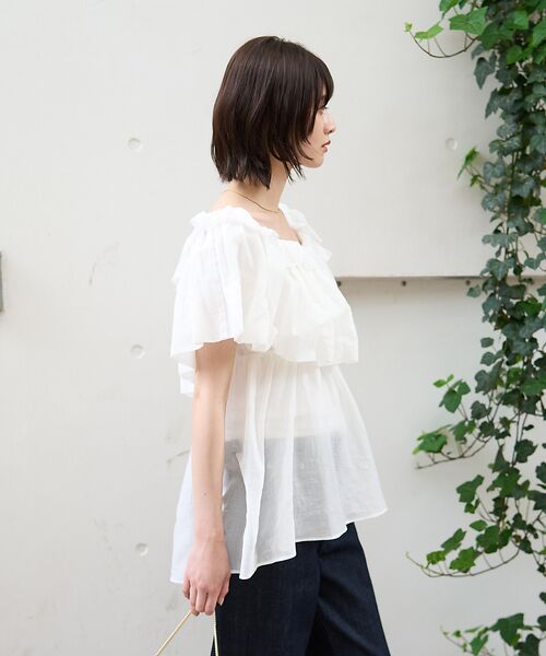 Rouge vif la cle / ルージュ・ヴィフ ラクレ シャツ・ブラウス | コットンオフショルバルーンブラウス | 詳細4