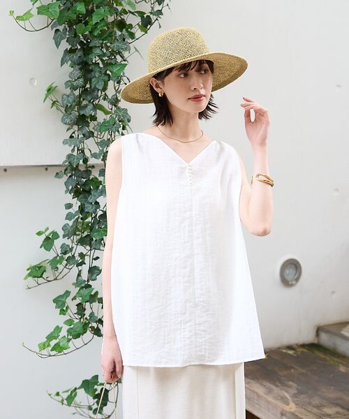 Rouge vif la cle / ルージュ・ヴィフ ラクレ シャツ・ブラウス | 前後2WAYノースリパールブラウス | 詳細2