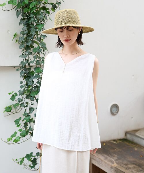 Rouge vif la cle / ルージュ・ヴィフ ラクレ シャツ・ブラウス | 前後2WAYノースリパールブラウス | 詳細3