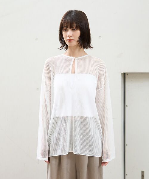 Rouge vif la cle / ルージュ・ヴィフ ラクレ ニット・セーター | スキッパー風透かしメッシュニット | 詳細8