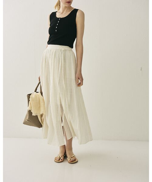 Rouge vif la cle / ルージュ・ヴィフ ラクレ ロング・マキシ丈スカート | ボリュームギャザーサイドスリットロングスカート | 詳細10