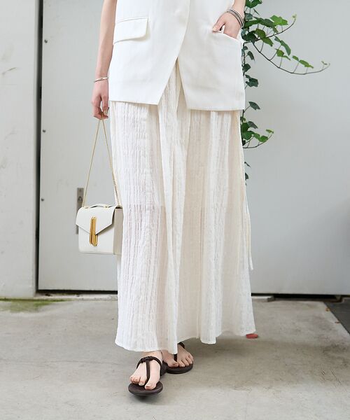 Rouge vif la cle / ルージュ・ヴィフ ラクレ ロング・マキシ丈スカート | ボリュームギャザーサイドスリットロングスカート | 詳細3