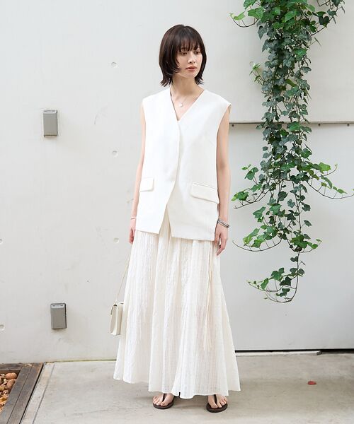 Rouge vif la cle / ルージュ・ヴィフ ラクレ ロング・マキシ丈スカート | ボリュームギャザーサイドスリットロングスカート | 詳細7