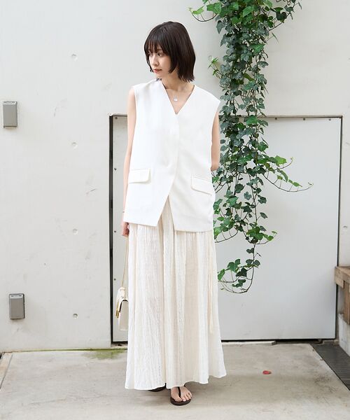 Rouge vif la cle / ルージュ・ヴィフ ラクレ ロング・マキシ丈スカート | ボリュームギャザーサイドスリットロングスカート | 詳細8