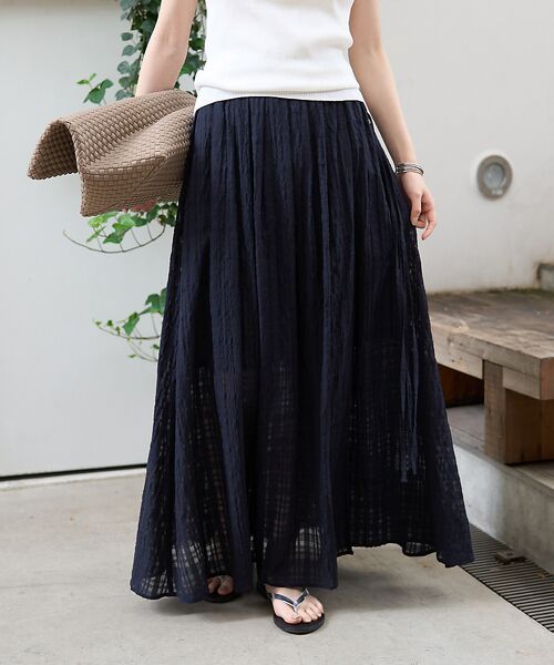 Rouge vif la cle / ルージュ・ヴィフ ラクレ ロング・マキシ丈スカート | ボリュームギャザーサイドスリットロングスカート | 詳細13